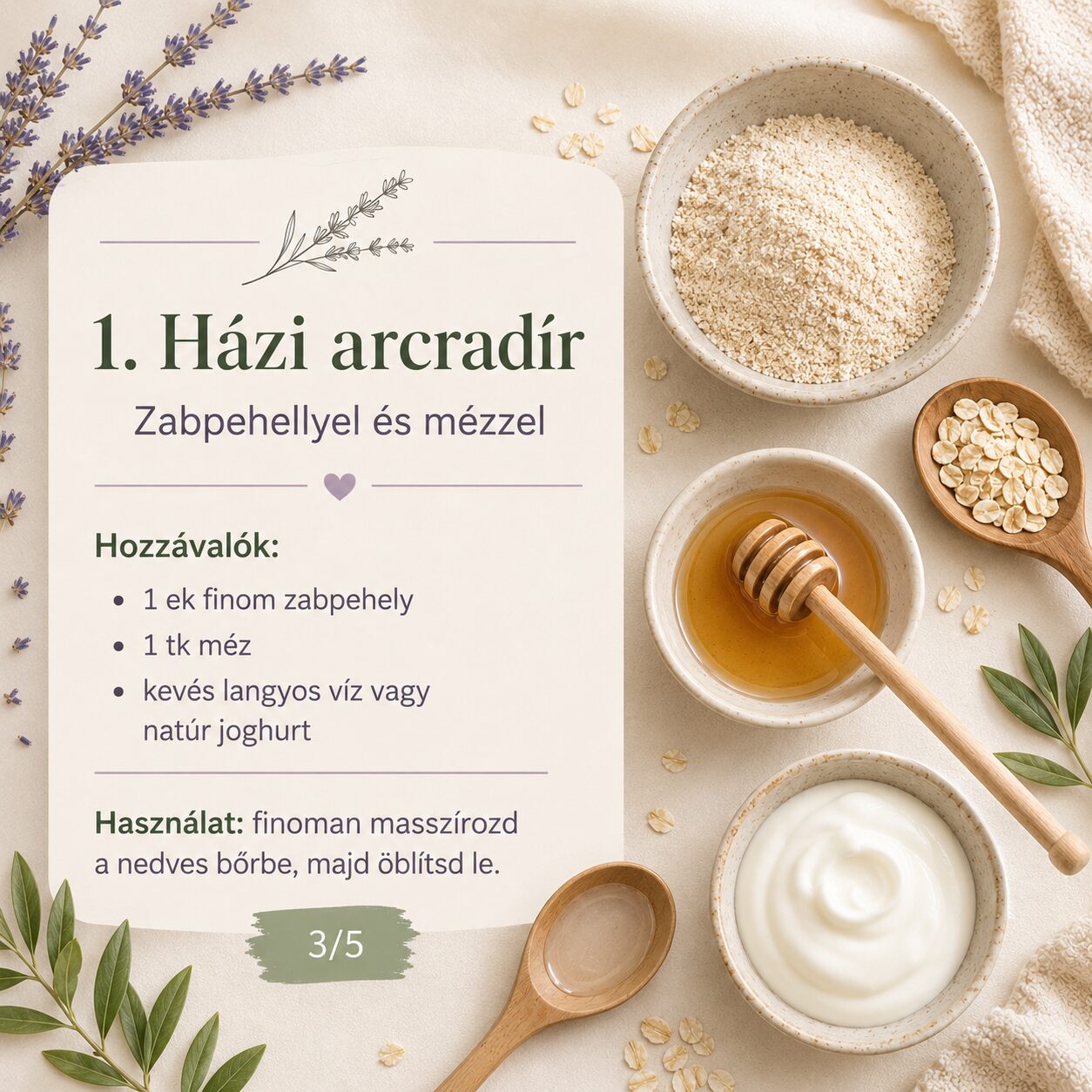 Házi arcradír recept zabpehellyel és mézzel