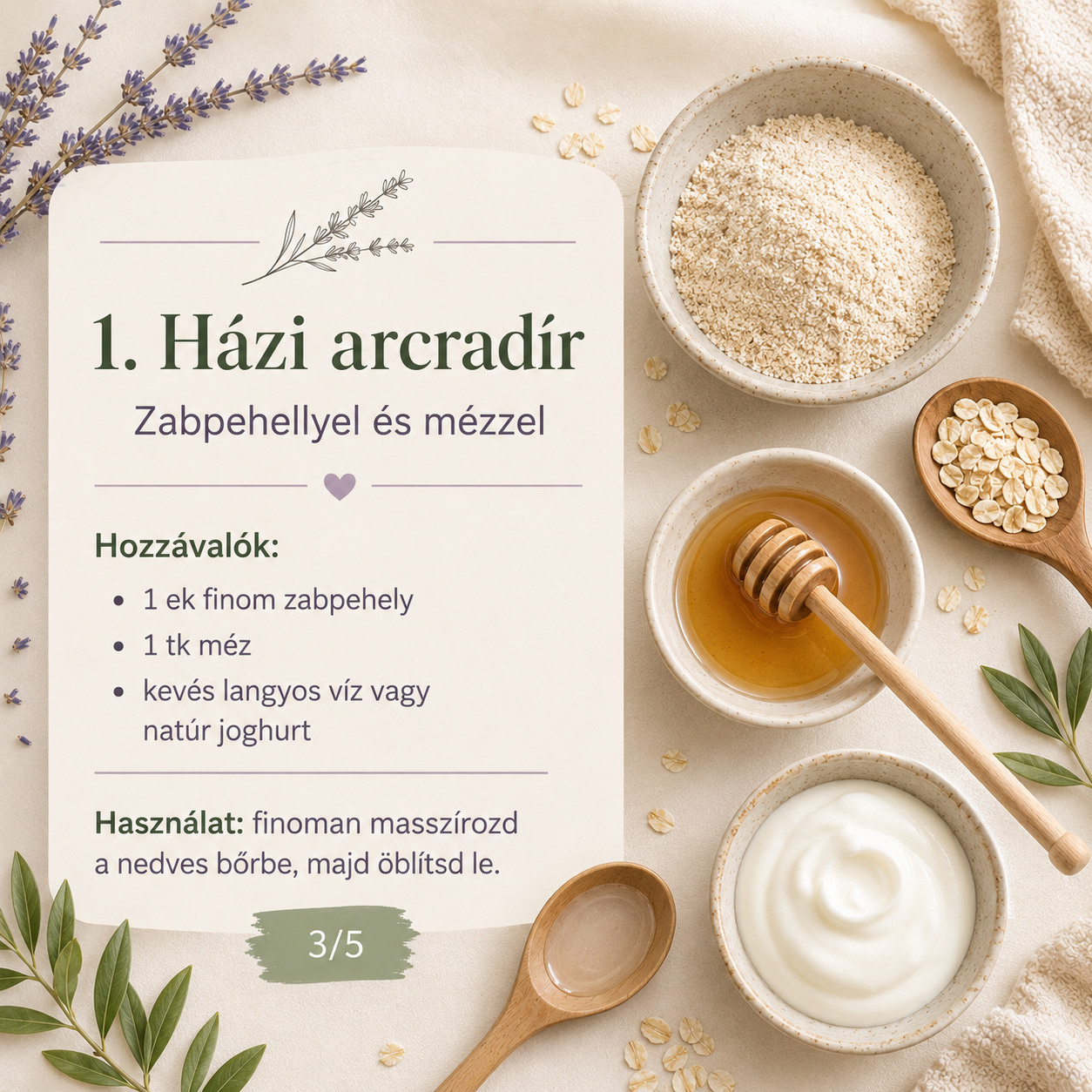Házi arcradír recept zabpehellyel és mézzel