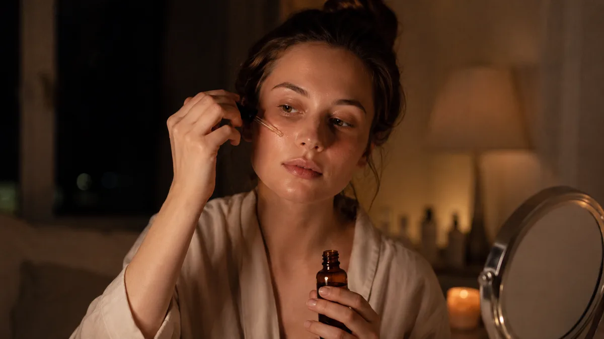 Bőrápolás sorrend – esti retinol felvitele