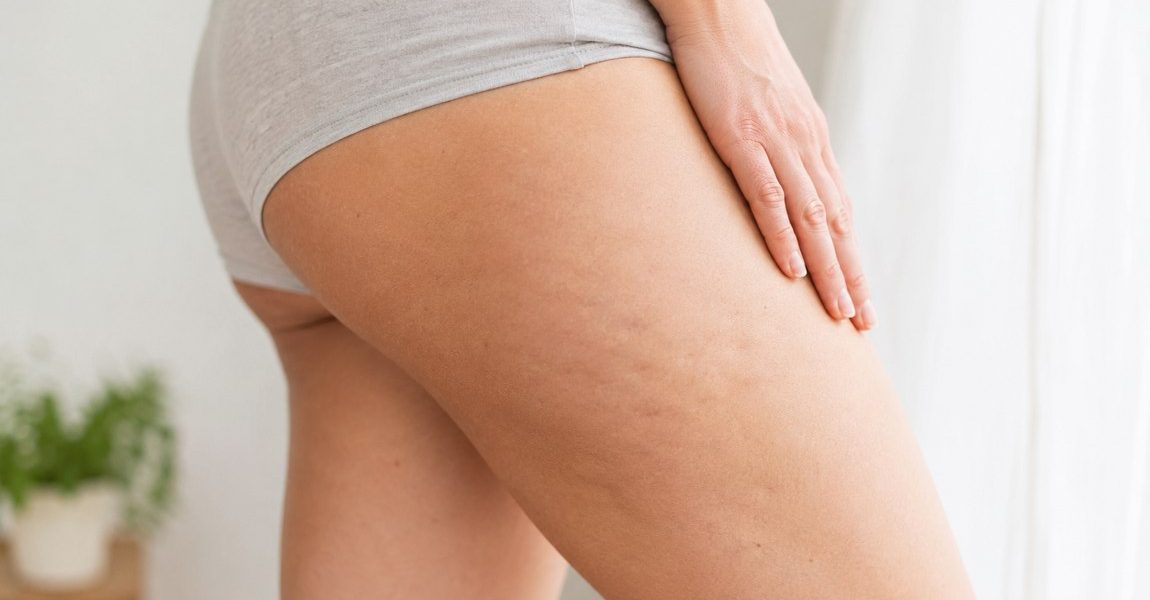 Cellulit a comb bőrén közelről – a felnőtt nők többségét érintő természetes jelenség